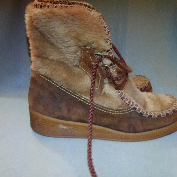 VTG Snowland Faux Fur Boots Size 6- BohoStyle - Picture 5 of 7